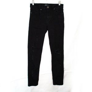 Smoke & Ash Distressed Skinny Jeans Mens 29 Black Premium Denim Stretch BB05X